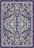 Load image into Gallery viewer, Decorative rug with intricate floral and geometric pattern in purple and green tones.the most enchanted of the enchanted rugs, ethereal purples and icy blues hint of pink in this fae and druid wonderland, a dream for any fantasty romantasy booktook lover and their reading nook