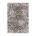 Load image into Gallery viewer, Rectangular Dire Leopard Hide Rug featuring a high-contrast fantasy leopard print on a pale stone background, perfect for bold game rooms or eclectic interiors.