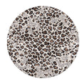 Load image into Gallery viewer, Round fantasy leopard print rug designed to mimic a dire beast hide, ideal for whimsical gaming setups or cottage-goth spaces.