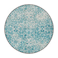 Load image into Gallery viewer, Frostlace Veil round blue and white floral fantasy rug for cozy game room spaces