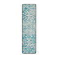 Load image into Gallery viewer, Frostlace Veil blue and white fantasy rug runner for game rooms and hallways