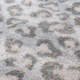 Load image into Gallery viewer, Close-up texture of the Ghost Lynx Hide Rug showing its soft gray and shadowy leopard pattern, ideal for fantasy-inspired game rooms.
