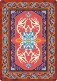 Load image into Gallery viewer, Decorative rug with a central deer head design and colorful border