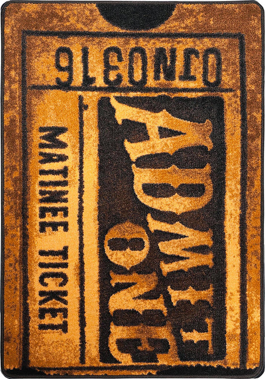 Vintage-style matinee ticket design with 'G Leonco' branding on a textured background.