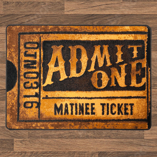 Golden Reel rug in a styled room, perfect for home theaters or cinematic game spaces