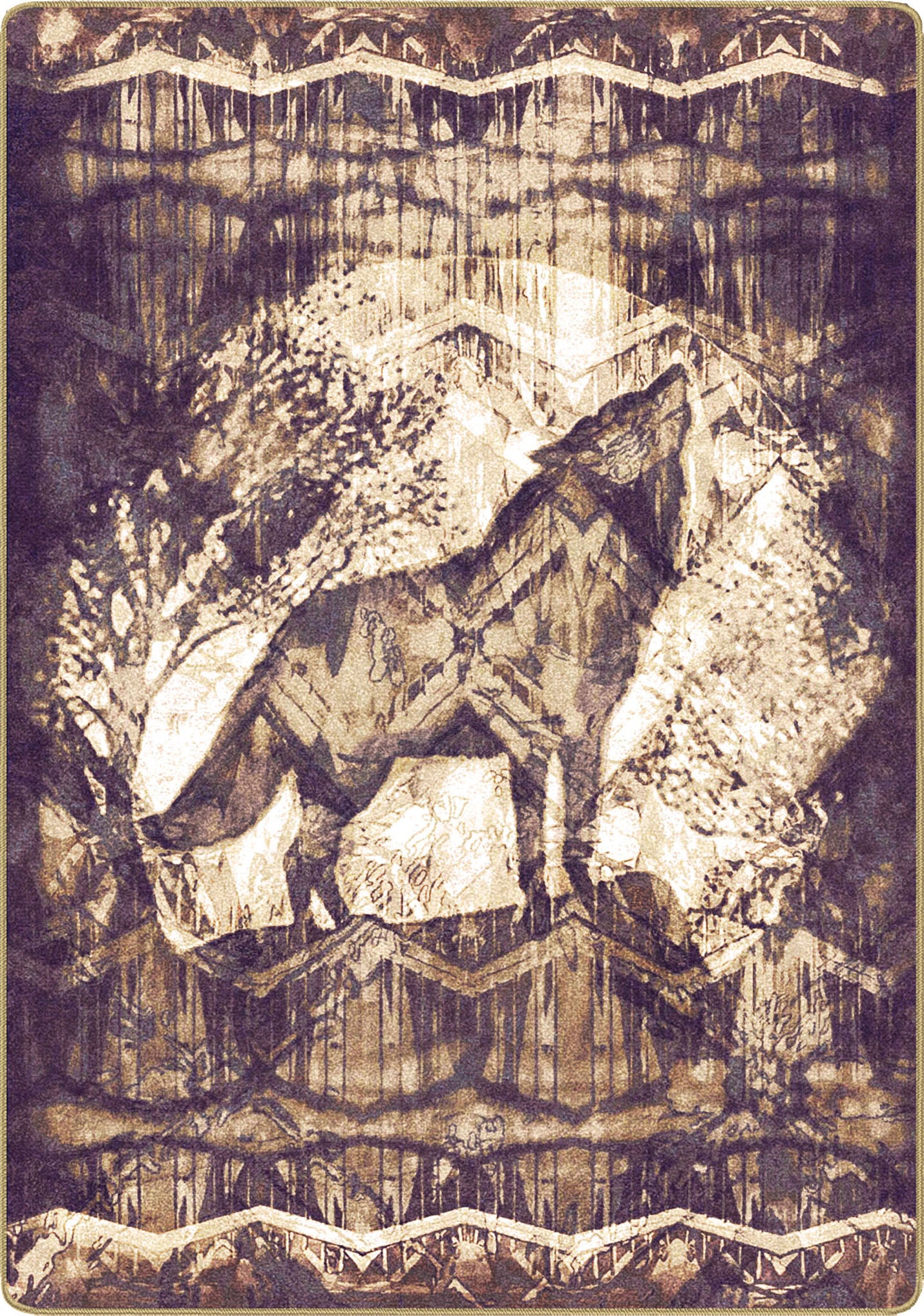 decorative wolf rug that speaks to primal instincts for game rooms man caves dens and wild fantasy spaces