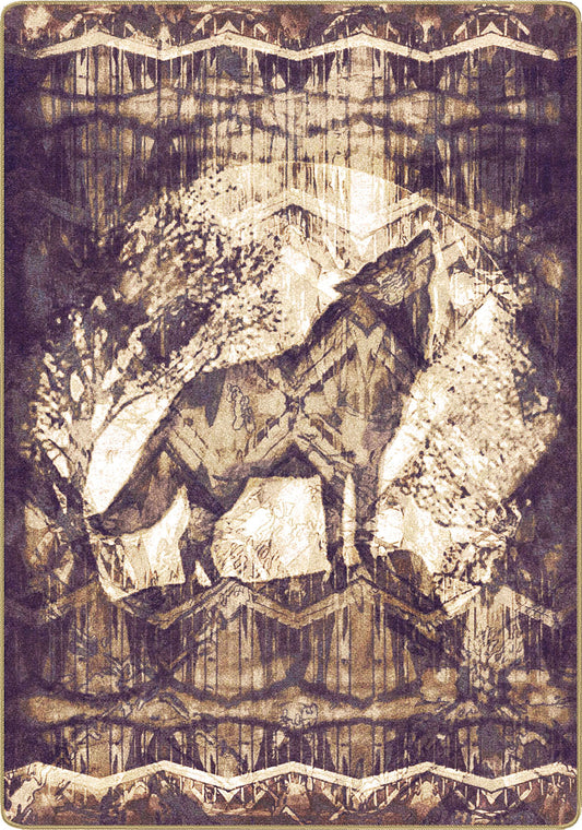 decorative wolf rug that speaks to primal instincts for game rooms man caves dens and wild fantasy spaces