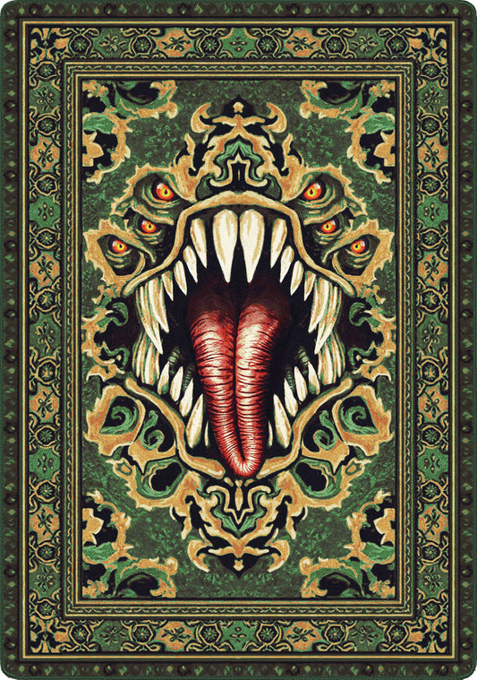 green mimic rug for game rooms, ttrpg spaces and convention booths