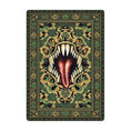 Load image into Gallery viewer, Green mimic rug with monstrous mouth design—fantasy-themed decor for game rooms and dungeon-inspired spaces