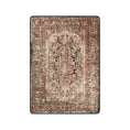 Load image into Gallery viewer, The Ravencourt Rug in a versatile 4x5 size, showcasing its distressed design in rich wine tones and soft neutrals.