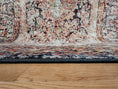 Load image into Gallery viewer, Close-up of The Ravencourt Rug edge showing tight surge, strong backing, and clean lines of its gothic floral design.
