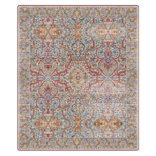 Oversized 11x13 Redreach Rug with a sweeping medallion layout and bold crimson and parchment tones