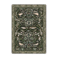 Load image into Gallery viewer, 5x8 Secret Garden rug featuring mirrored birds, blooming flowers, and winding vines in moss, rose, and bark tones