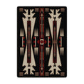 Load image into Gallery viewer, The Bandit King tribal area rug with bold red and ivory patterns, ideal for game room floor styling