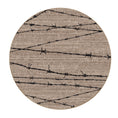 Load image into Gallery viewer, Round game room rug featuring barbed wire across a weathered, minimalist surface. Perfect for urban, design-forward, or storytelling spaces.