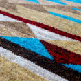 Load image into Gallery viewer, Extreme close-up of the Trail of Glass rug texture, highlighting the tight weave and color variation in the yarn