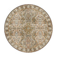 Load image into Gallery viewer, Round decorative rug with intricate pattern on a white background