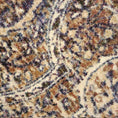 Load image into Gallery viewer, Close-up of a patterned rug with brown, beige, and blue colors.