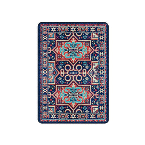 Small 3x4 version of The Alchemist Rug with vibrant sigil-like motifs and layered mystic colors