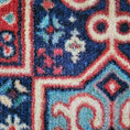 Load image into Gallery viewer, Close-up of The Alchemist Rug’s yarn, showcasing intricate patterning in jewel-toned hues
