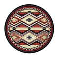 Load image into Gallery viewer, 2x8 runner version of the Ashspire Ridge rug with repeating tribal diamond pattern in deep rust, navy, and gold, ideal for hallways or narrow spaces



