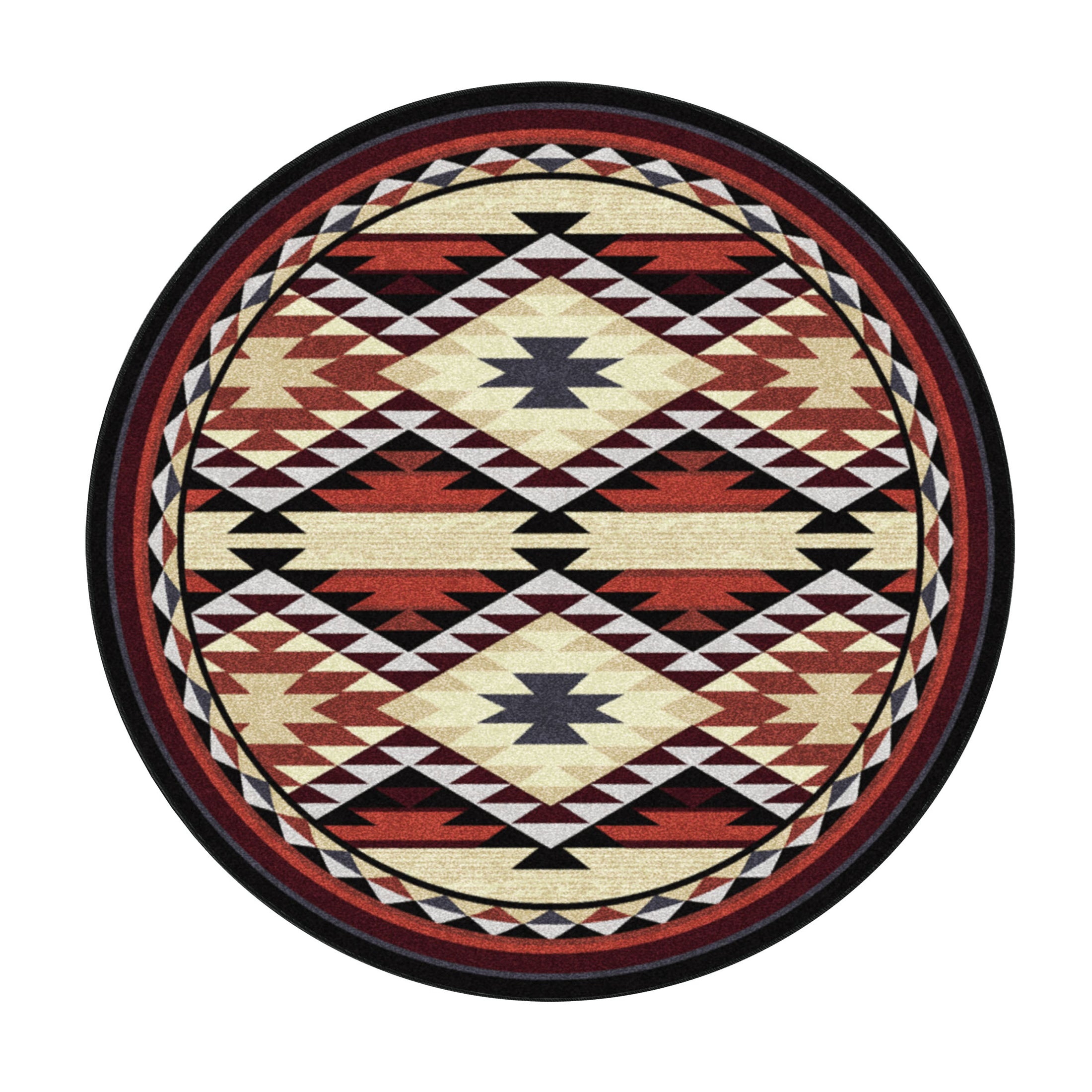 2x8 runner version of the Ashspire Ridge rug with repeating tribal diamond pattern in deep rust, navy, and gold, ideal for hallways or narrow spaces


