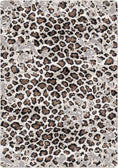 Load image into Gallery viewer, Leopard print rug with brown and black spots on a light gray background
