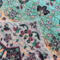 Load image into Gallery viewer, Detail shot of The Dreamcrafter’s Medallion rug showing the medallion motif and rich gradient color transitions in woven EnduraStran nylon yarn


