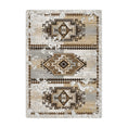 Load image into Gallery viewer, 5x8 Driftmarch Rug with a tribal desert pattern in tan, cream, and smoke—ideal for rustic and adventurous spaces
