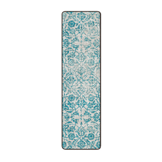 Frostlace Veil blue and white fantasy rug runner for game rooms and hallways