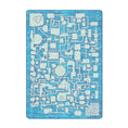 Load image into Gallery viewer, Blue dungeon master map rug with grid pattern, perfect for game rooms and tabletop RPG sessions
