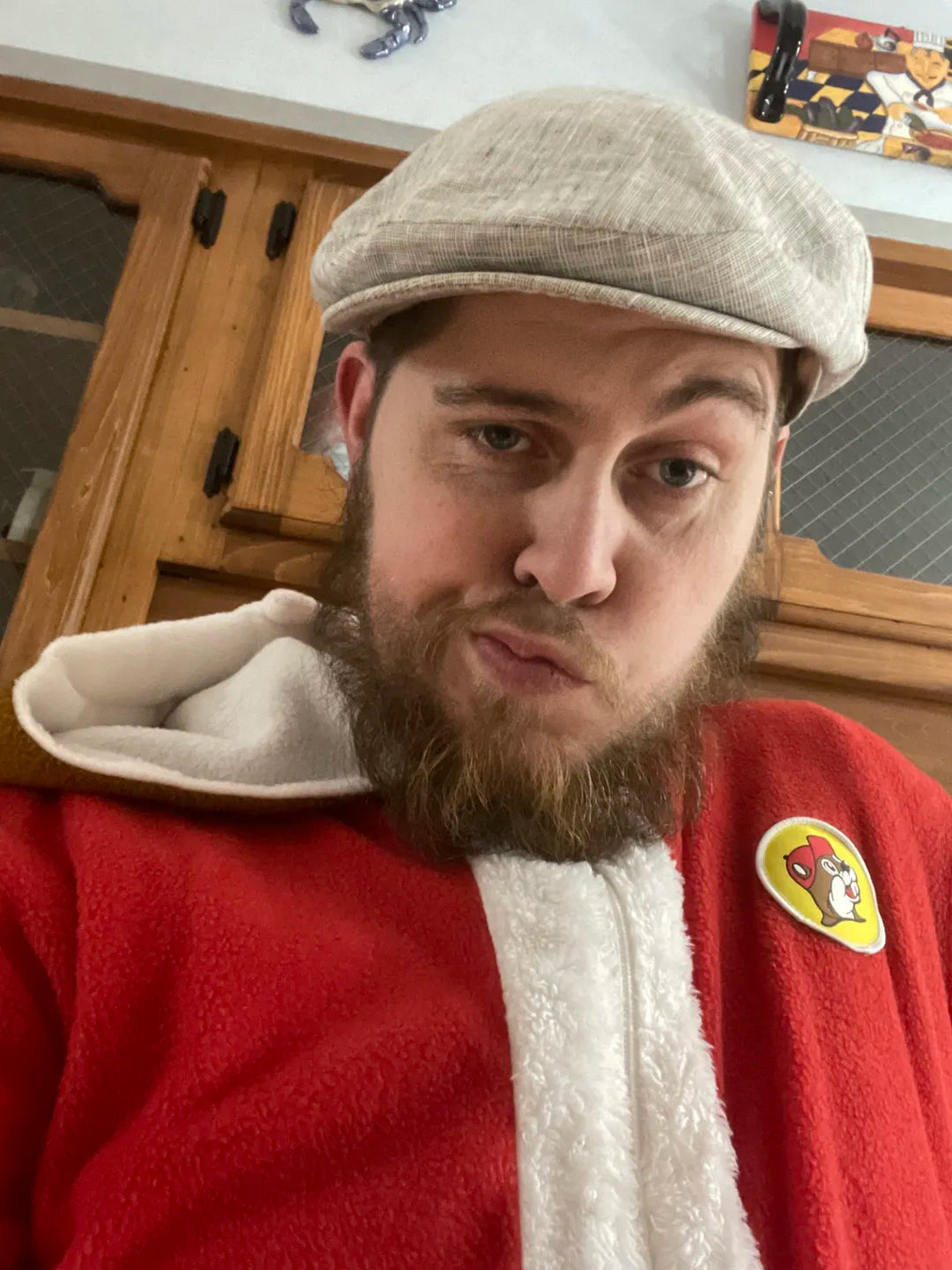 Jessee in a Bucee's santa panjamas