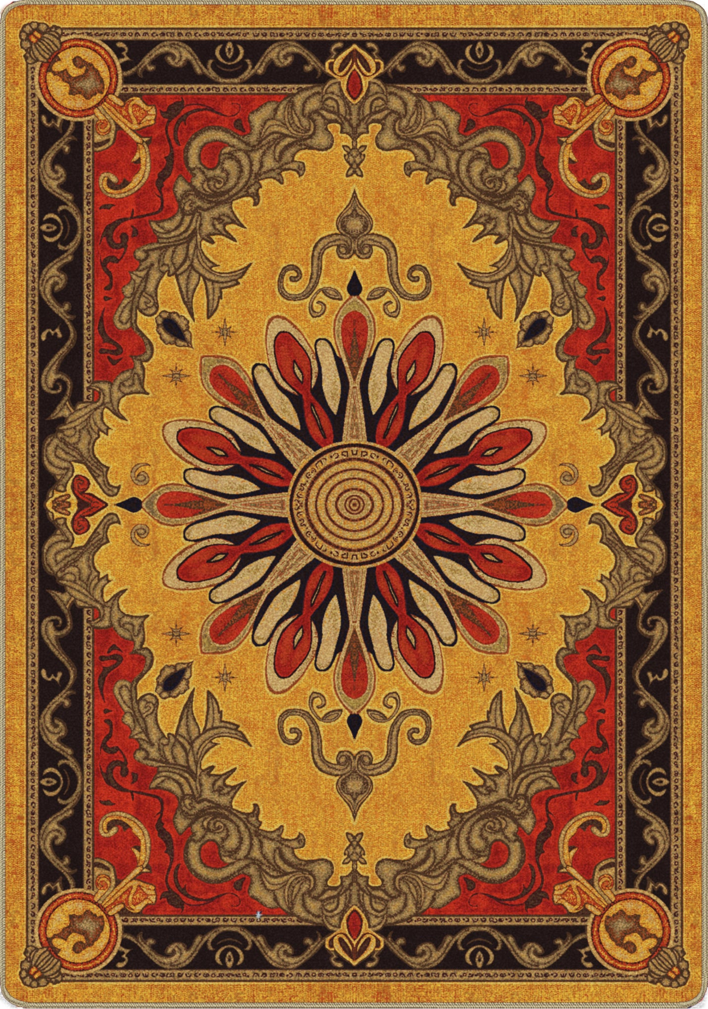 lovecraft and horror inspired rug from carcosa and the king in yellow for cthulu and ttrpg game room spaces