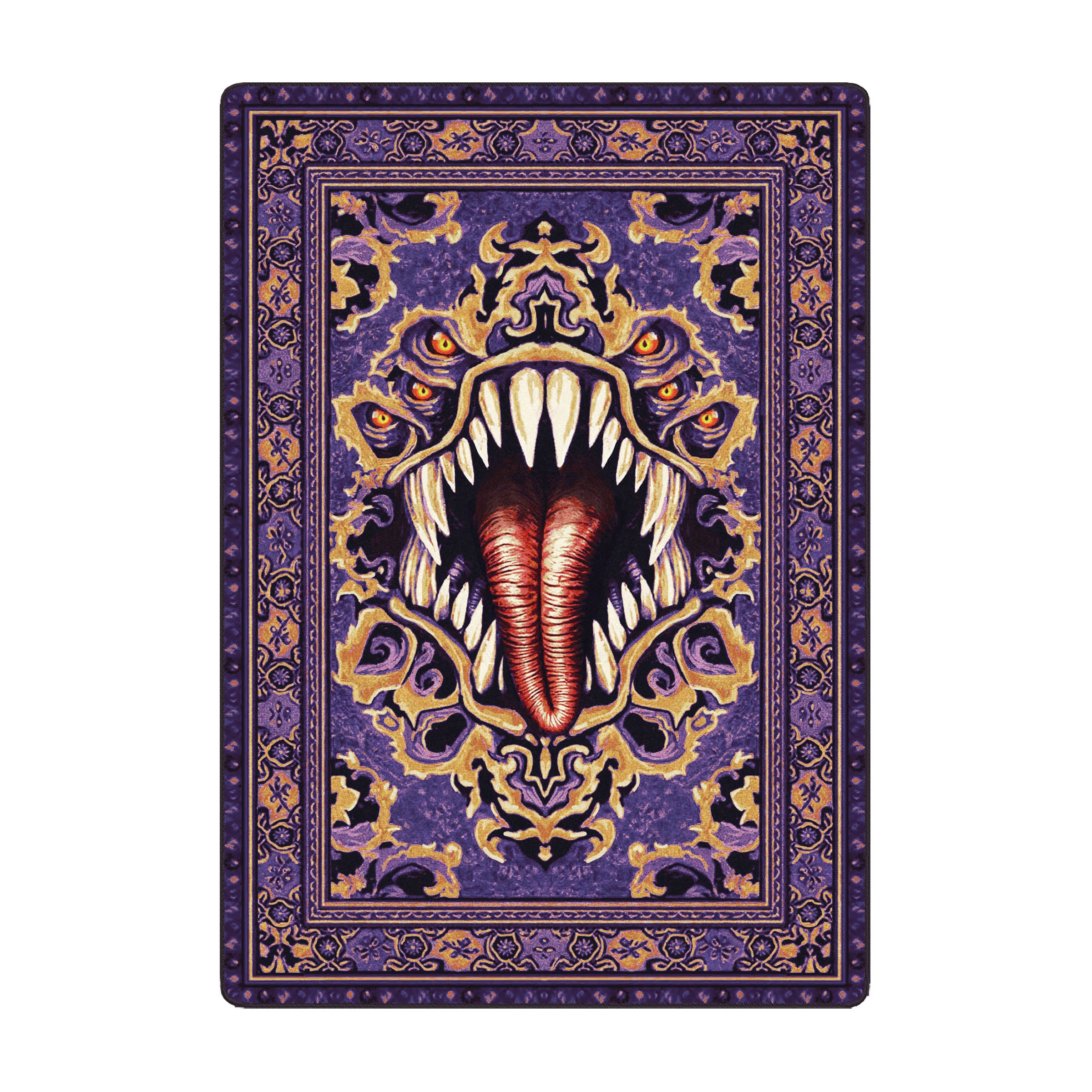 The Mimic Rug in Eldritch Bite – Purple Monster Rug for Game Rooms ...