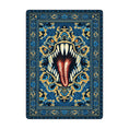 Load image into Gallery viewer, Medium Blue mimic-themed area rug for game rooms with sea adventure, pirate or aquatic-dungeon-inspired design and fantasy flair
