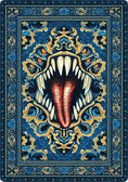 Load image into Gallery viewer, medium blue mimic rug for convention booths, game rooms and ttrpg spaces
