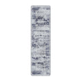 Load image into Gallery viewer, 2x8 runner of The Mistrender’s Medallion rug featuring a soft, mist-toned layout with antique medallion details and a worn border


