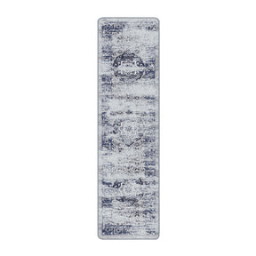 2x8 runner of The Mistrender’s Medallion rug featuring a soft, mist-toned layout with antique medallion details and a worn border

