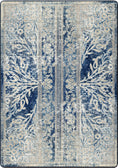 Load image into Gallery viewer, Decorative rug with floral patterns in blue and beige
