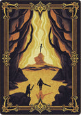 Load image into Gallery viewer, trpg and game room rug with figures with swords approaching a sword in the stone legendary tabletop campaign scene
