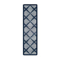 Load image into Gallery viewer, 2x8 runner size of the Prismspire rug featuring a navy and cream diamond grid design, ideal for hallways or narrow spaces
