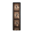Load image into Gallery viewer, Reel Time runner rug shown flat against a white background, styled like a classic movie countdown reel
