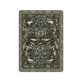 4x5 Secret Garden rug in a compact format, displaying detailed floral and bird motifs on a woodland-toned background