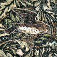 Load image into Gallery viewer, Texture of The Secret Garden rug in moss, rose, and bark tones with visible yarn and nature-inspired designs
