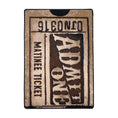 Load image into Gallery viewer, Silver Screen rug shown flat on a white background, styled like a vintage movie ticket in soft antique tones
