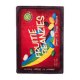 Load image into Gallery viewer, Sugar Rush rug shown flat with a candy-themed design featuring colorful jellybeans and bold red background
