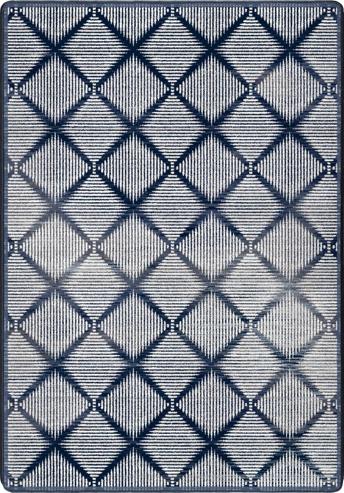 a funky glitchy diamond pattern in denim colored blue for game rooms and areas in the home that need premium stain resistance