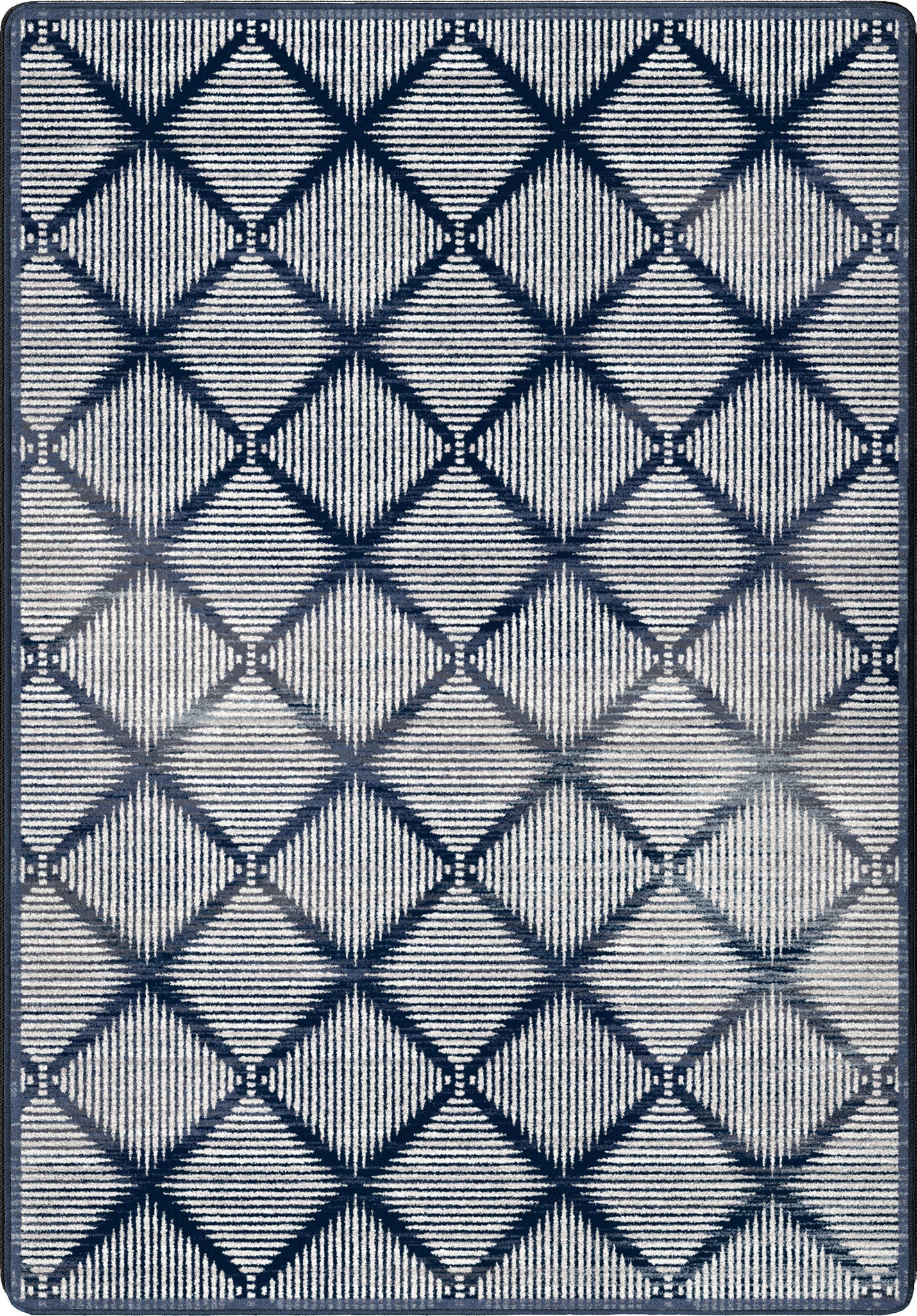 a funky glitchy diamond pattern in denim colored blue for game rooms and areas in the home that need premium stain resistance