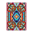 Load image into Gallery viewer, Tigergeist rug featuring mirrored neon tiger heads and bold geometric patterns—perfect for game rooms or statement interiors
