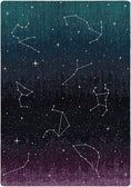 Load image into Gallery viewer, Rug with star constellations design on a dark background
